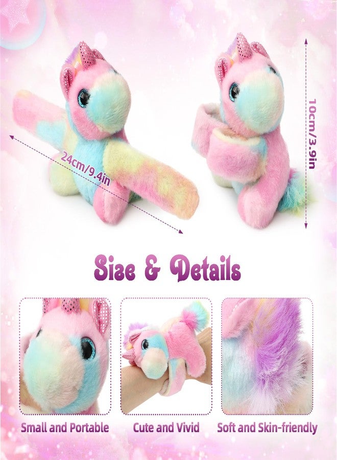 B Bascolor 8 Pack Stuffed Animal Slap Bracelets, 9 Inch Plush Unicorn Cat Dog Dinosaur Wrist Cute Snap Bracelets Bulk Toy First Day Back to School Graduation Birthday Gift for Boys Girls Party Favors - Image 5